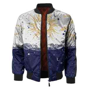 Vestes décontractées rétro personnalisées haut de gamme, nouvelles vestes bomber en satin polyester, veste d'hiver à col montant, tissu tissé, sublimation - Product Image 5