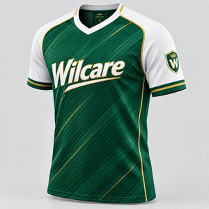 Wilcare Men's Green White <b>Sports</b> <b>Jersey</b> Sublimation Printed Breathable Polyester Shirt Adult Size M Men's green white <b>sports</b> - Product Image 1