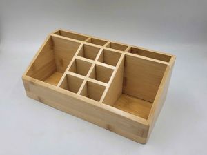 Eco-friendly Bamboo <b>Storage</b> Organizer with 3 Drawers Desktop Cosmetic & Office Supplies Holder Vietchoice - Product Image 5