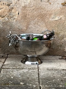 Seau à glace élégant avec poignée tête de cerf, finition argentée, idéal pour les fêtes, les événements et les bars de luxe - Product Image 4
