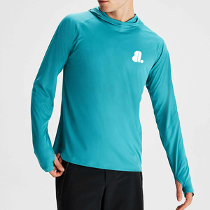 Camiseta con Capucha de Manga Larga para Hombre, Informal, de Alta Calidad, con Logotipo Personalizado en el Frente, Talla Grande, Transpirable, de Secado Rápido, Ajustada, 100% Algodón - Product Image 6