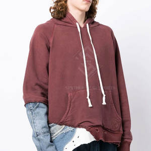 Sudadera con Capucha de Forro Polar Sólido con Efecto Desgastado, Manga Larga, Estilo Urbano, Transpirable, Ecológica, Moda de Invierno - Product Image 3