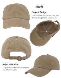 Gorra de Béisbol Clásica Ajustable Unisex de 6 Paneles, Gorro de Algodón de Color Sólido con Visera Curva para Uso Casual - Product Image 4