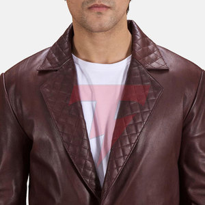Blazer de Cuero Cruzado para Hombre, Estilo Moderno, Manga Larga, Cuello Clásico, Transpirable, Estilo Americano, Formal - Product Image 6