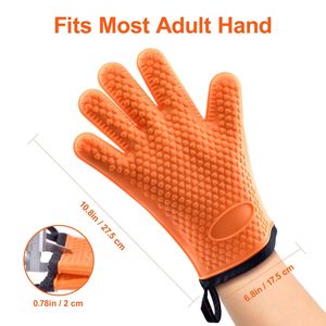 Guanti da forno per fumatori in Silicone antiscivolo resistente al calore per barbecue guanti da griglia Design impermeabile facile da pulire per la cottura alla griglia - Product Image 5
