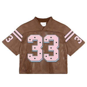 Custom Mesh Crop Top Jersey Breathable Sports T-Shirt with Sublimation Print V-neck No Strap Unisex <b>Athletic</b> Crop Tee - Product Image 1
