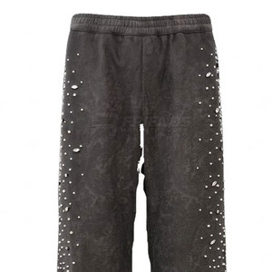 Pantalones Casuales Modernos para Hombre, 100% Algodón, con Detalles de Pedrería Brillante, para Fiestas y Moda Urbana - Product Image 6