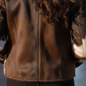 Chaqueta de Cuero Auténtico de Piel de Vaca, Material Suave Genuino, Textura Natural, Duradera, Elegante y a la Moda, Ajuste Perfecto - Product Image 6