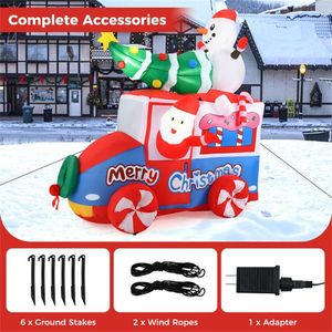 Auto di Babbo Natale Gonfiabile Impermeabile IP44 da 1,8 m con Auto-Gonfiaggio Rapido e 5 Luci LED per Decorazioni Festive da Esterno - Product Image 3