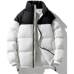 Wholesale Custom Winter Outerwear Men Color Block Puffer Jacket Heavy <b>Warm</b> Down <b>Coat</b> OEM Manufacturer For Outdoor Streetwear - Product Image 1