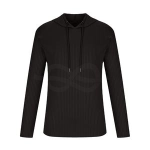 Sudaderas con capucha musculares para hombre, camisa de gimnasio acanalada ligera de manga larga elástica, Sudadera con capucha ajustada, entrenamiento físico - Product Image 1