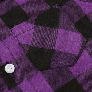 Hardihood International HI-MFS-01 purple Black Buffalo Plaid <b>Flannel</b> Shirt Long Sleeve Cotton Polyester Motorcycle <b>Jacket</b> OEM - Product Image 6