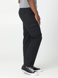 Pantalon cargo noir pour homme, taille élastique, plusieurs poches, style décontracté, tissu en toile mi-lourd, respirant, à porter au printemps - Product Image 2