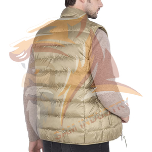 Factory Direct Sale Sleeveless <b>Puffer</b> Men's <b>Jackets</b> 100%Polyester Fabric <b>Light</b> Color Stand Collar Zip Up Men's <b>Puffer</b> Vest - Product Image 5