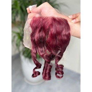 เครื่องทำผมลอน Funmi แบบต่อผมแท้ สีแดงเบอร์กันดี วินแดง ผมเวอร์จินเวียดนามแบบ Double Drawn สำหรับขายส่ง - Product Image 5