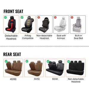 Set Completo Universale di Coprisedili Auto in Ecopelle 13 Pezzi per Sedili Anteriori e Posteriori Design Completamente Avvolgente - Product Image 6