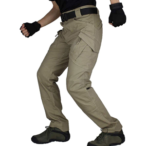Pantalon cargo décontracté en coton pour homme, coupe ample, multi-poches, pantalon d'extérieur avec fermeture éclair, confortable pour un usage quotidien, pantalon cargo pour homme - Product Image 4