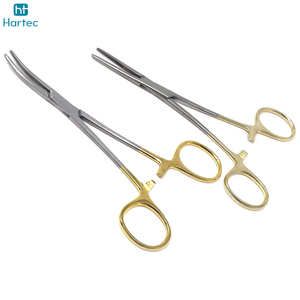 Stainless Steel Multi Use Kelly Hemostat Forceps with <b>Half</b> Serrated Jaws Best Product Golden Handle Non <b>Slip</b> Surgical Instrument - Product Image 2