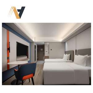 Ensemble de meubles de chambre à coucher de style hôtel moderne avec tête de lit réglable, taille Queen, pour les programmes de rénovation de chambres d'hôtes, Holiday Inn - Product Image 2