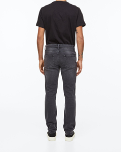 Pantalones de mezclilla ajustados de moda urbana con logo personalizado, diseño de corte de bota, patrón 3D, impermeables, con botones para hombre - Product Image 3