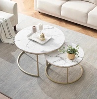 Table basse moderne en métal personnalisée avec plateau en marbre, garantie 1 an, livraison rapide - Prix bas pour la maison, le bureau, le salon