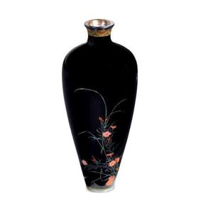 Vase à fleurs moderne en métal noir avec accents dorés, fait main, décoratif, pour salon, chambre, à poser au sol, antidérapant - Product Image 2