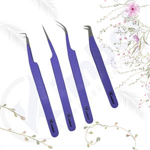 Pinzas de pestañas de visón profesionales para extensiones de pestañas de volumen personalizables con logotipo y punta de fibra de acero inoxidable - Product Image 6