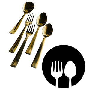 Juego de cubiertos de latón de lujo para comedor, juego de utensilios elegantes para mesa, vajilla elegante para bodas, hoteles, restaurantes, decoración de oficinas. - Product Image 5