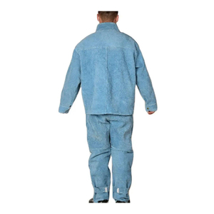 Combinaison de soudage en cuir de vachette pleine fleur haute performance, résistante aux flammes et aux vapeurs, vêtement de travail de sécurité robuste - Product Image 2