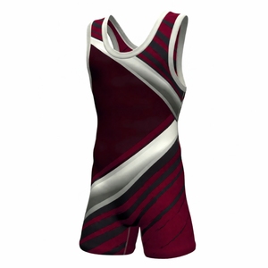 Uniform Stretch 100% Polyester Latest Design New Style Men's Wrestling <b>Singlet</b> - Product Image 3