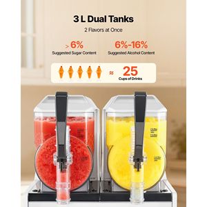 Macchina per Slushie Autopulente con 2 Serbatoi da 3L/100oz, per Uso Domestico, Senza Ghiaccio, Include Preparatore di Margarita - Product Image 4