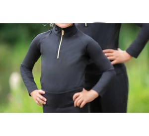 Chemises équestres à manches longues pour enfants, Logo personnalisé, demi-fermeture éclair, couche de Base avec le logo de votre marque - Product Image 3