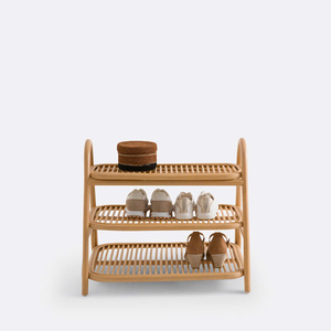 Étagère à chaussures en rotin naturel à 3 niveaux, faite à la main, pour la décoration de la chambre d'enfant, chambre de bébé - Product Image 6