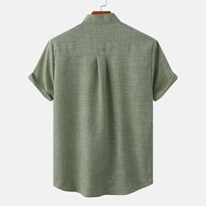 Camisa Cárdigan de Manga Corta con Cuello Cuadrado Estilo Coreano para Hombre, Patrón de Flores Pequeñas, Informal, con Botones, Ropa de Trabajo de Verano, 100% Algodón, OEM - Product Image 2