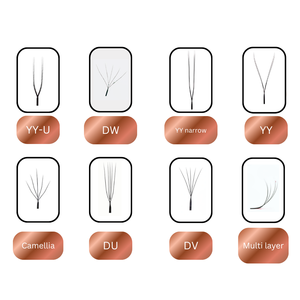 Individual Handmade Synthetic Eyelash Extensions Matte Natural Soft 8-12mm <b>Volume</b> <b>Lash</b> Trays Easy-to-Fan Style - Product Image 3