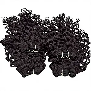 ผมแฟชั่นอินเดีย HFIHW ผมหยิกแบบ Kinky Curl ผมแท้แบบ Remy จากอินเดีย แบบ Pre-Looped ต่อผมด้วยเครื่องจักรแบบ Double Weft สีดำ 1 เส้น ผมหยิกแบบล่าสุด - Product Image 4
