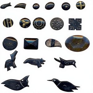 Botones de Cuerno Rectangulares Naturales, Diseño Art Deco Ecológico, Autoadhesivos, para Abrigos, Camisas, Pantalones, Accesorios de Vestir, Decoración del Hogar, Lujo - Product Image 2