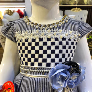 ชุดเดรสผ้าฝ้ายลายดอกไม้พร้อมที่คาดผมสำหรับเด็ก ฤดูใบไม้ผลิ มีให้เลือก 2 สี และสามารถสั่งตัดไซส์ได้ - Product Image 3