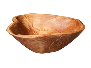 Bol en bois sculpté à la main, en bois de racine récupéré, rustique, pour salade et fruits, par HWC - Product Image 4