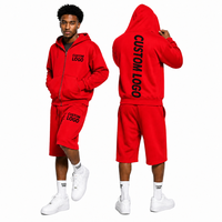 Conjunto Deportivo Personalizado al por Mayor con Logotipo Personalizado, Sudadera con Capucha y Pantalones Cortos Unisex para Hacer Ejercicio, Conjunto de Dos Piezas