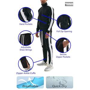 Conjunto Deportivo de Dos Piezas para Hombre, Chaqueta y Pantalón con Cierre Completo, Ropa Deportiva para Correr, Personalizable con Logotipo OEM - Product Image 4