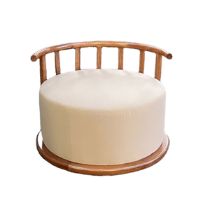 Sofá redondo de lujo Premium con marco de madera maciza de teca para jardín y sala de estar sofá nórdico precio al por mayor - Product Image 2