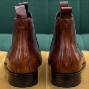 Chaussures pour hommes en cuir véritable respirantes, confortables, légères, à lacets, à bout carré, style outdoor, taille américaine - Product Image 2