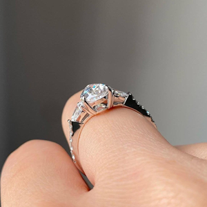 IGI Certified Three Stone Pear Cut Lab Grown <b>Diamond</b> Engagement <b>Ring</b> 14K Gold Luxury Wedding Bridal Jewelry Gift - Product Image 3