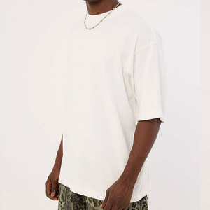 T-shirt à épaules tombantes de haute qualité, coupe oversize unisexe pour hommes et femmes, idéal pour l'été, léger, confortable, col rond, prix bas - Product Image 1