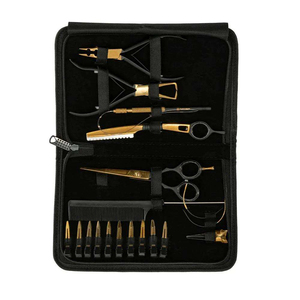 Wholesale Deluxe Salon Hair Extension <b>Tools</b> Set All-in-One Stainless Steel Pliers <b>Shears</b> Razor Kit Micro Link Manufacturer - Product Image 6