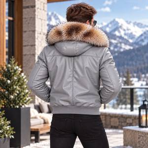 Chaqueta de Motociclista de Cuero para Hombre, Giacca Pelle Uomo Aviatore |   Chaqueta de Cuero Estilo Aviador para Hombre |   Chaqueta de cuero para hombre - Product Image 4