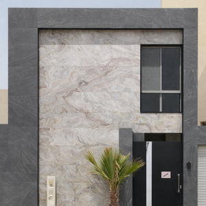 Revêtement mural extérieur en ardoise gris argenté texturée, pierre fendue, pour villa, hôtel, appartement, isolant thermique, gaufrage 3D - Product Image 4