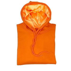 Sweat-shirt à capuche orange, couleur unie, coupe classique, décontracté, en molleton tricoté, pour l'automne, sweat-shirt doublé pour homme - Product Image 1