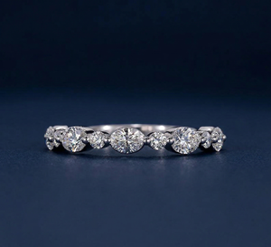 Bague de mariage ovale en or 14 carats avec diamant de laboratoire, empilable, 0,92 carat, plaqué rhodium, bijoux fins pour anniversaire, fiançailles, cadeau - Product Image 1